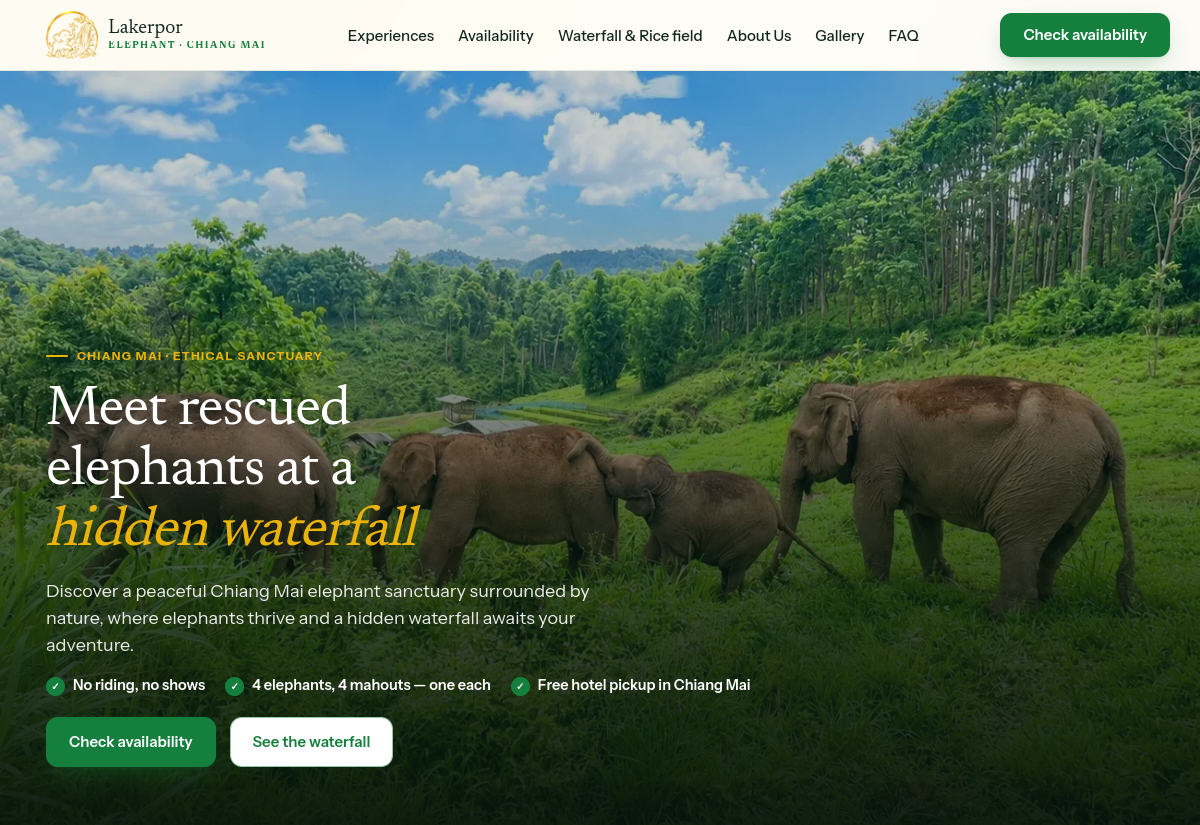 ภาพหน้าจอเว็บไซต์ Lake Rpo Elephant